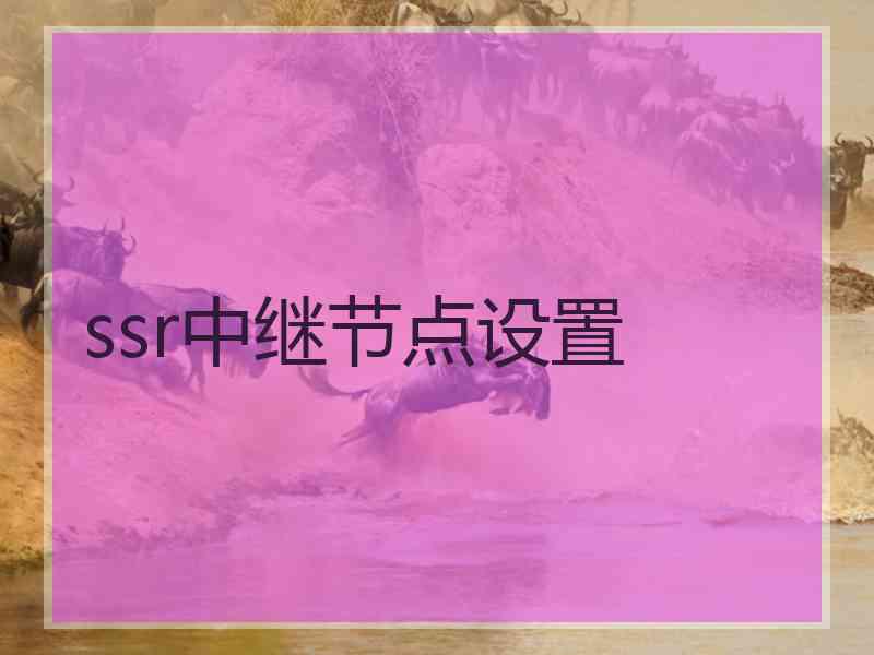 ssr中继节点设置