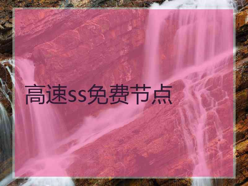 高速ss免费节点