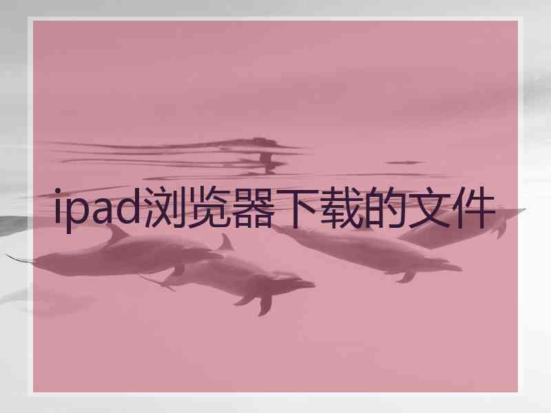 ipad浏览器下载的文件