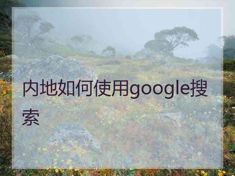 内地如何使用google搜索