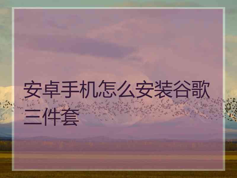 安卓手机怎么安装谷歌三件套