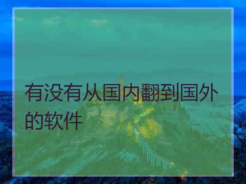 有没有从国内翻到国外的软件